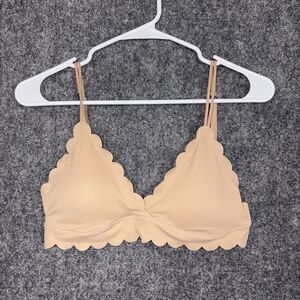 Anthropologie Scalloped Edge Bra in Nude